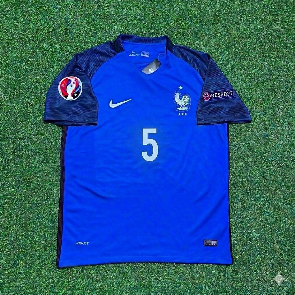 France Euro 2016 Home Retro Football Jersey – N’golo Kante #5 – Front View