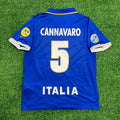 Fabio Cannavaro Italy EURO 1996 Blue Retro Soccer Kit Jersey Camisate – Back View