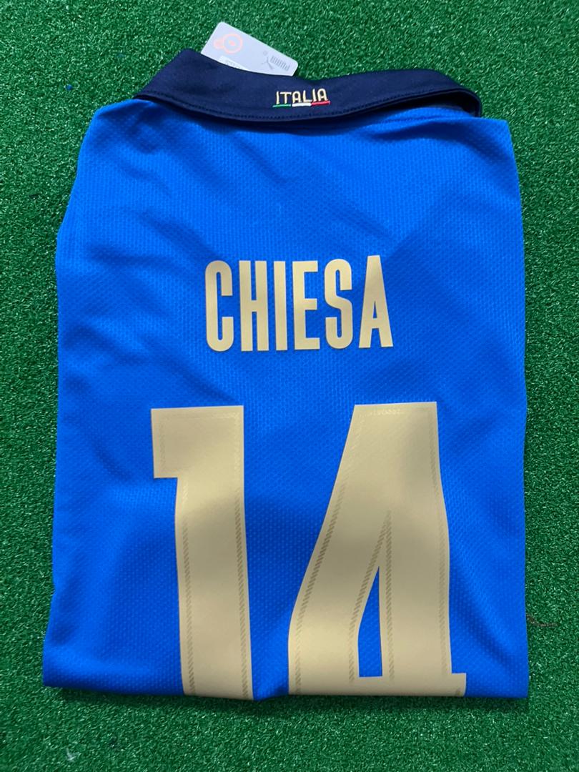 Federico Chiesa – Italy EURO 2020 Final Retro Soccer Jersey – | | – 4