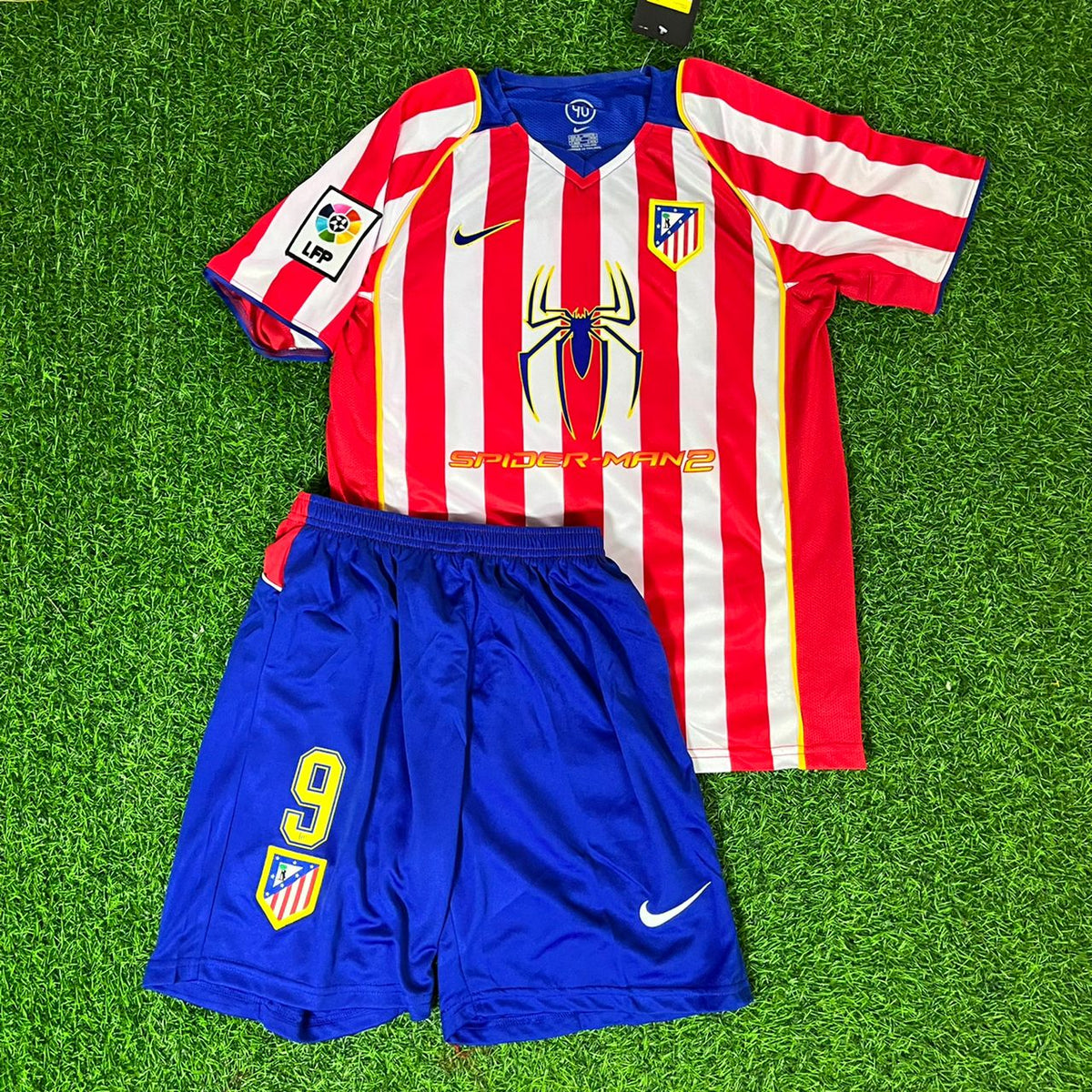 Fernando Torres Atletico Madrid Kids SpiderMan Retro Football Jersey – Front View
