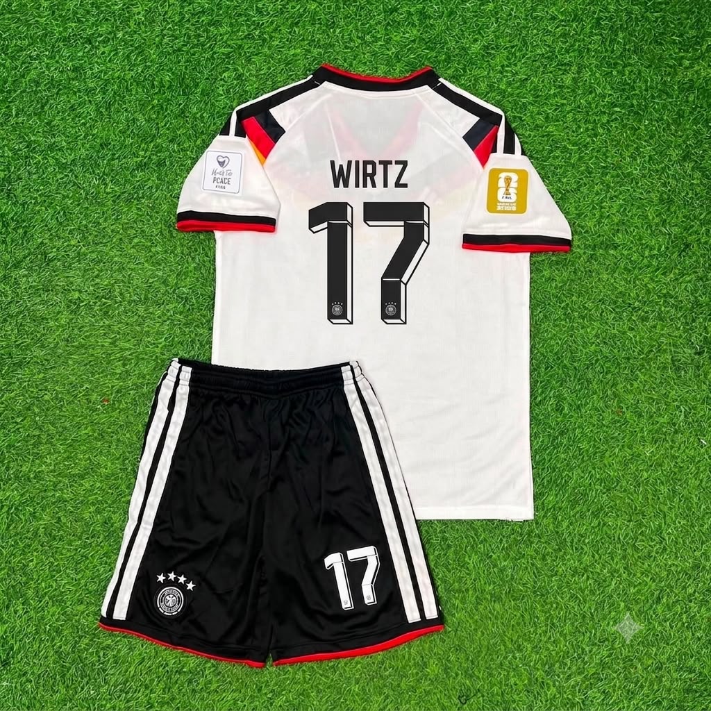 Florian Wirtz Germany 2026 World Cup Kids Home Football Jersey – Back View