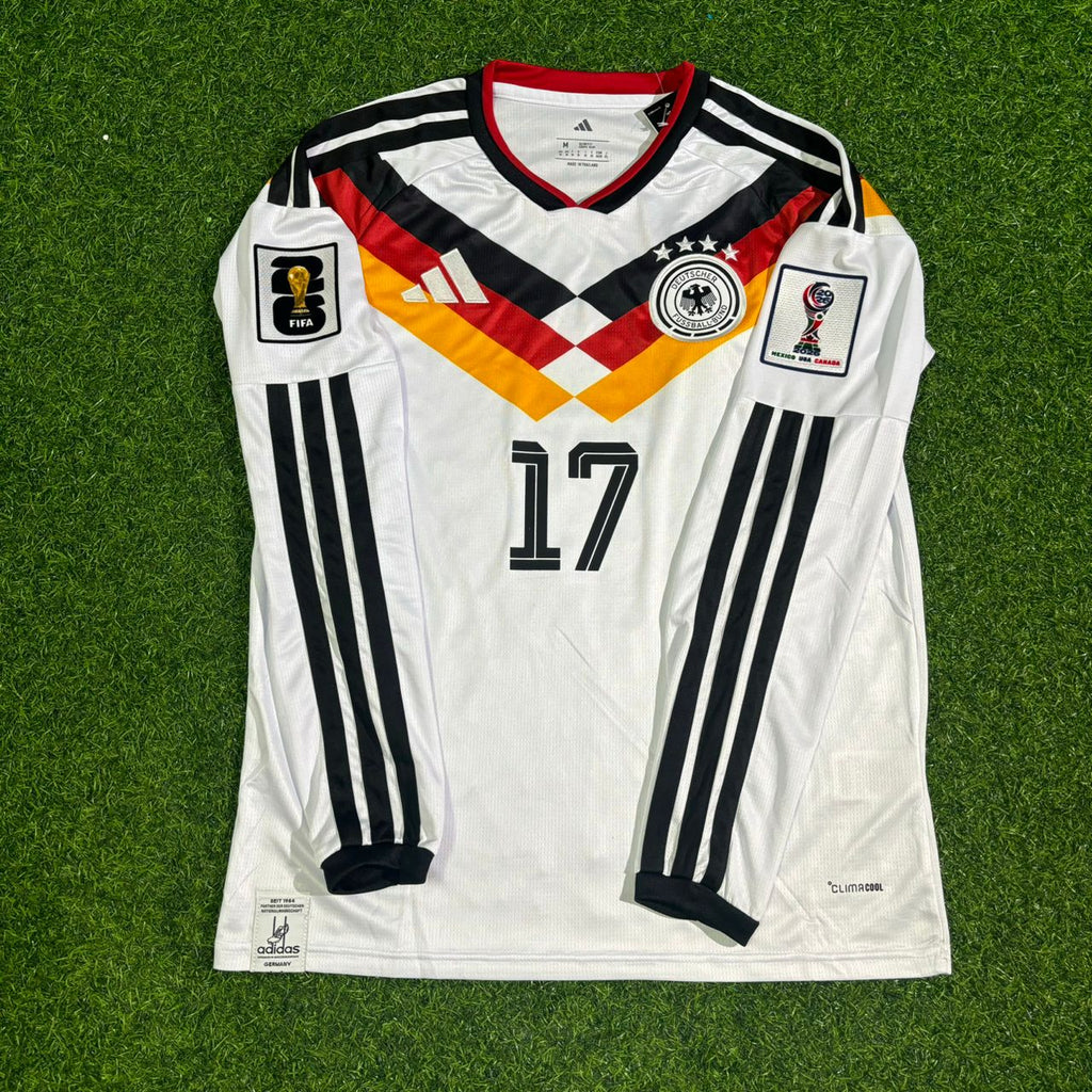 Florian Wirtz #17 Germany 2026 World Cup Long Sleeve Home Football Jersey – Front View