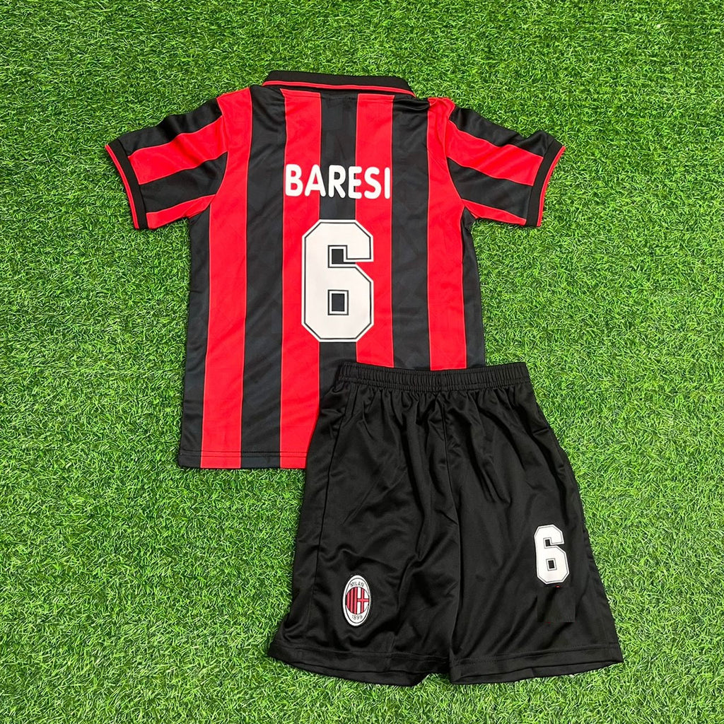 Franco Baresi AC Milan 1993 1994 Retro Kids Soccer Jersey Kinder – Back View