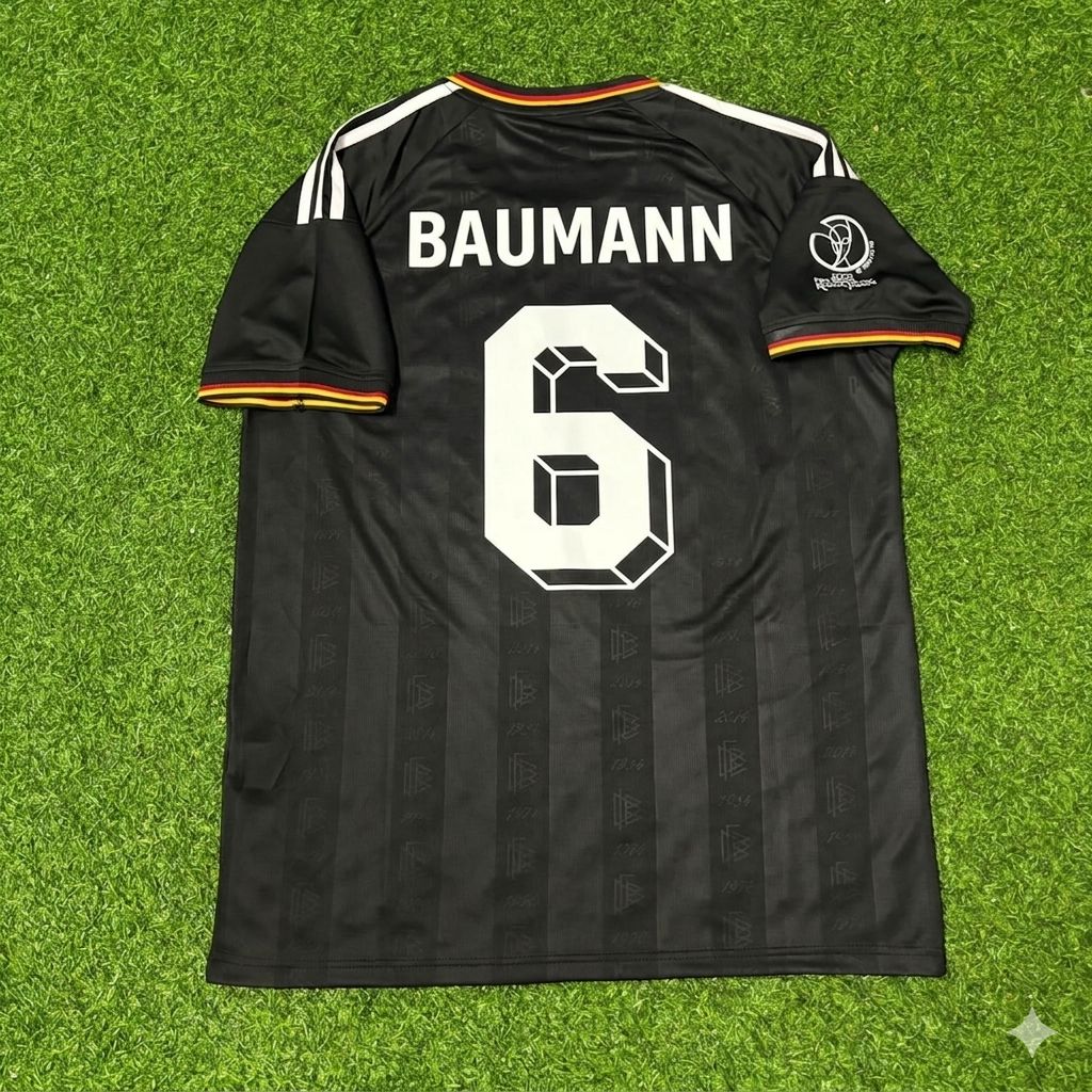 2002 Germany World Cup Frank Baumann Black Special Retro Football Jersey – Back View