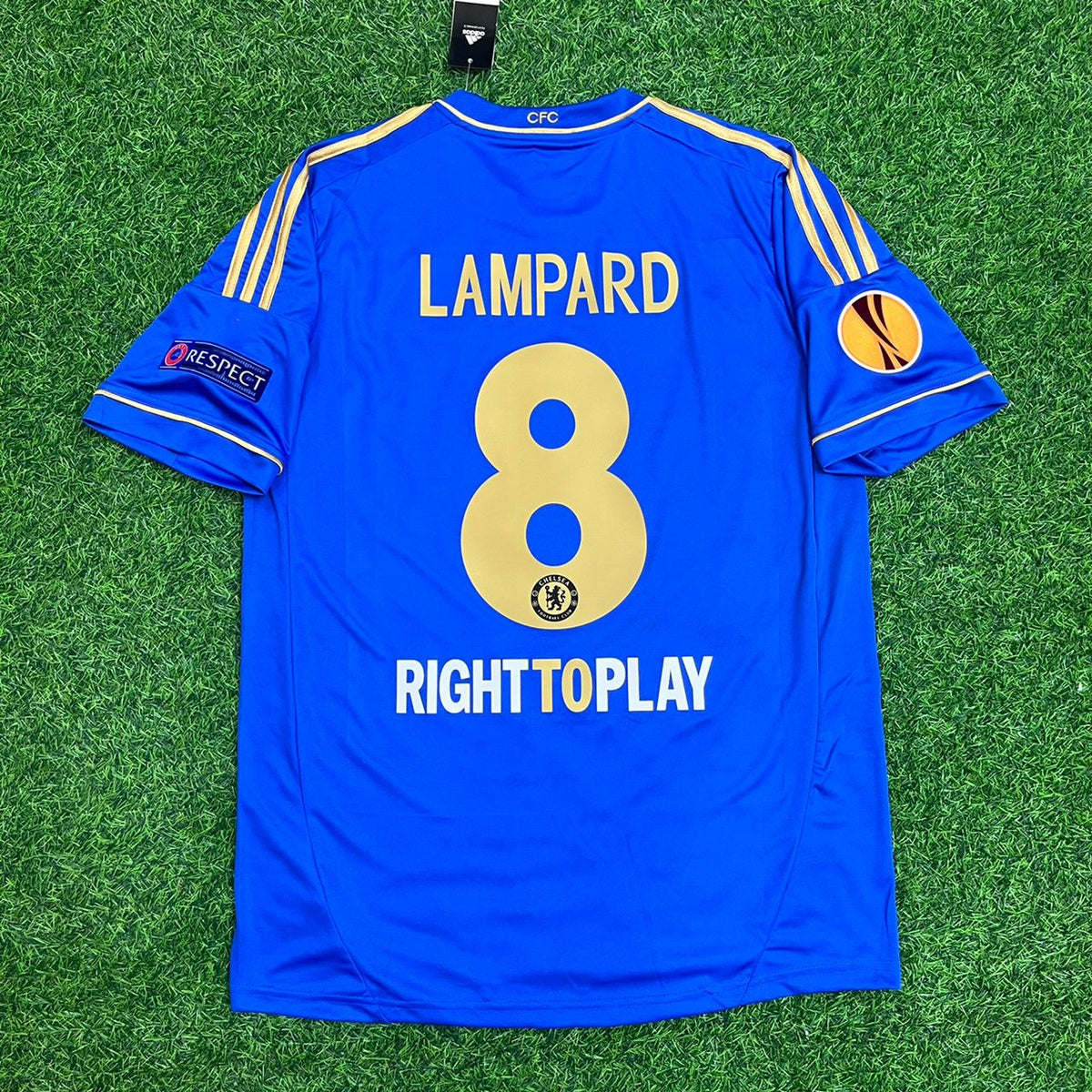 2013 Frank Lampard Chelsea Final Blue Retro Kit Football Jersey – Back View