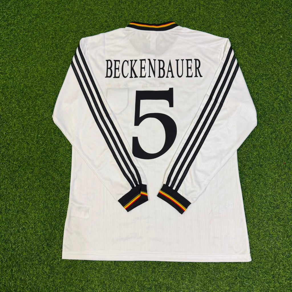 Franz Beckenbauer #5 Germany Long Sleeve Retro Football Jersey – Back View