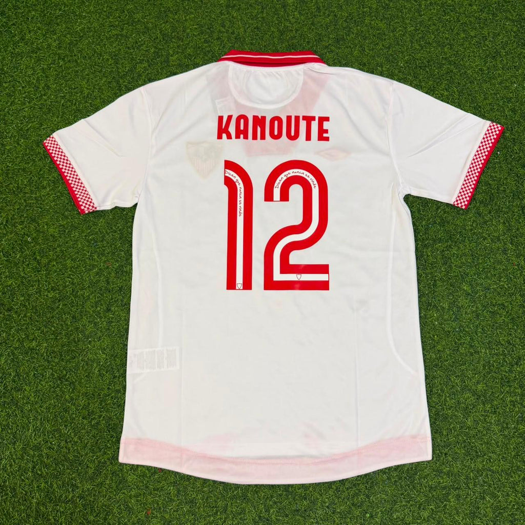 Frederic Kanoute Sevilla Commemorative Red Home Retro Football Jersey – Back View