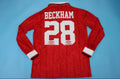 David Beckham Manchester United 1992/93 Retro along Sleeve Football Jersey – Back View