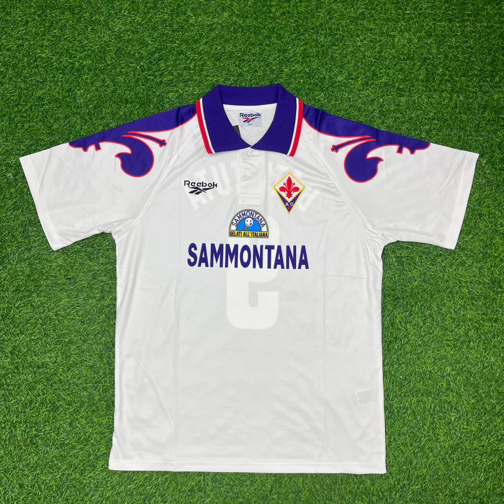 1995/96 Gabriel Batistuta Fiorentina White Retro Football Jersey – Front View