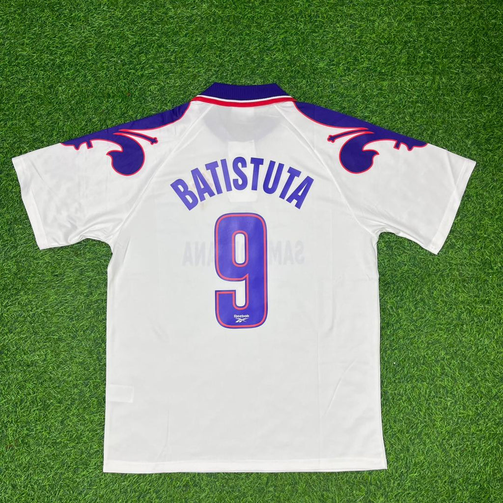 1995/96 Gabriel Batistuta Fiorentina White Retro Football Jersey – Back View