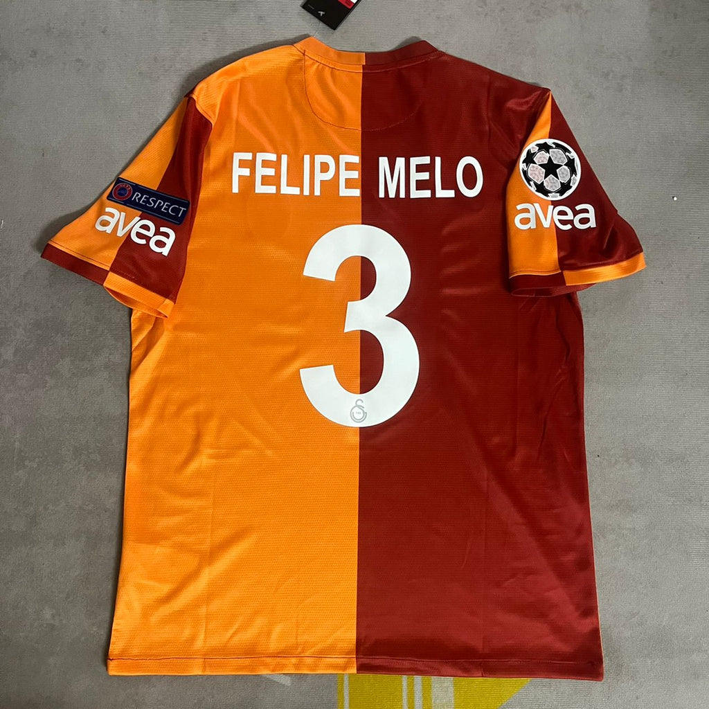 2013/14 Felipe Melo 3 Galatasaray Retro Formasi Home Football Jersey – Back View