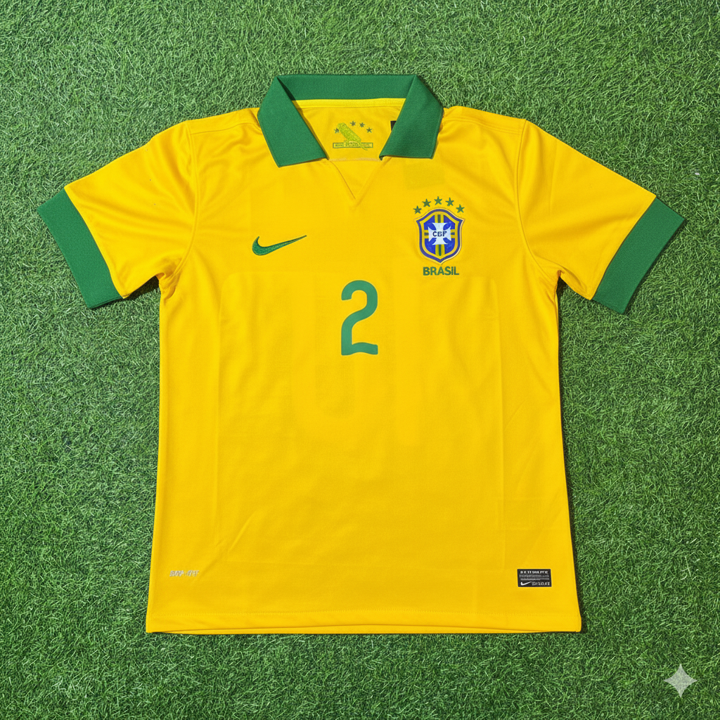 Cafu Brazil Retro Football Jersey – Front View