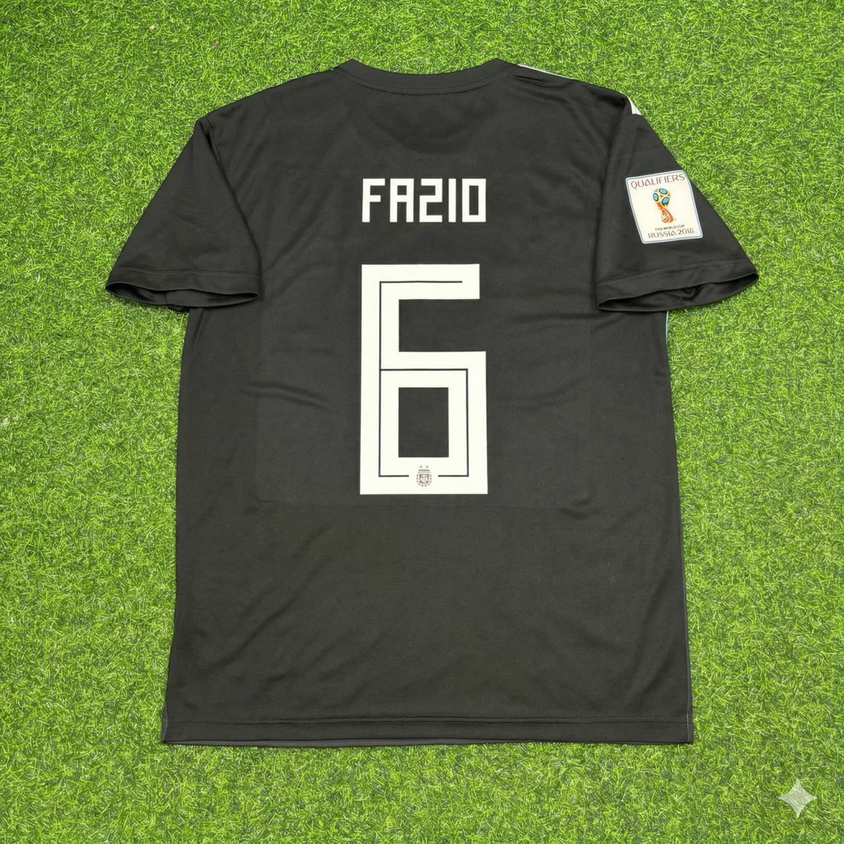 2018 Argentina World Cup Federico Fazio Black Retro Football Jersey – Back View