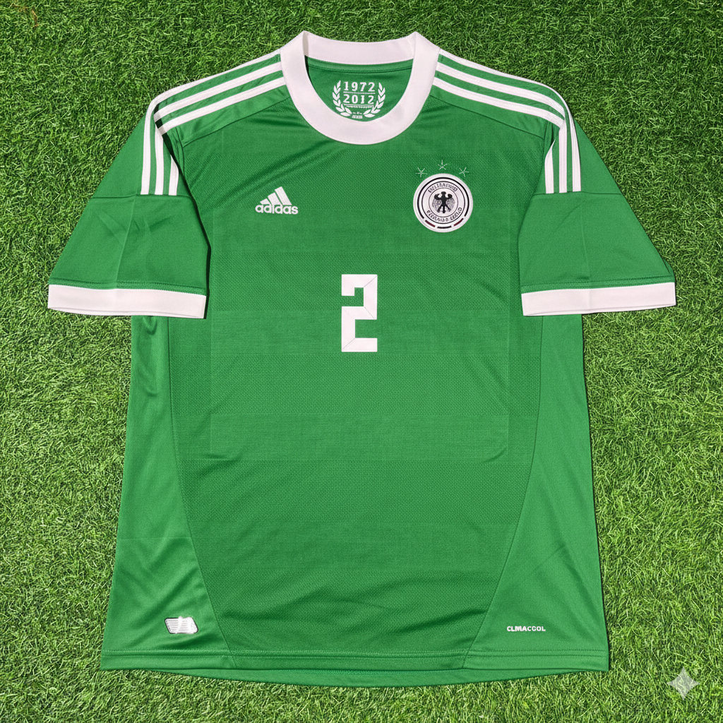 Germany EURO 2012 Green Retro Football Jersey – İlkay Gündoğan – Front View
