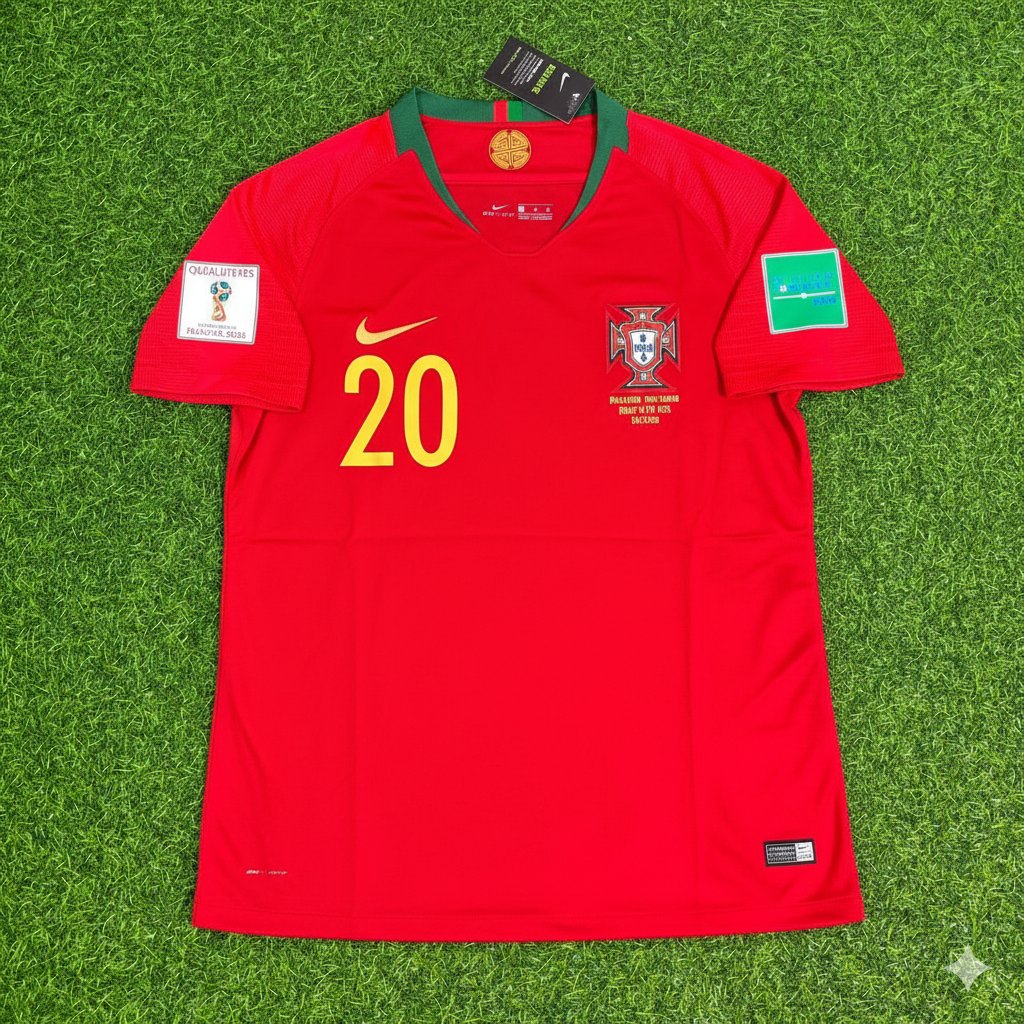 2018 Portugal World Cup Ricardo Quaresma Red Retro Football Jersey – Front View