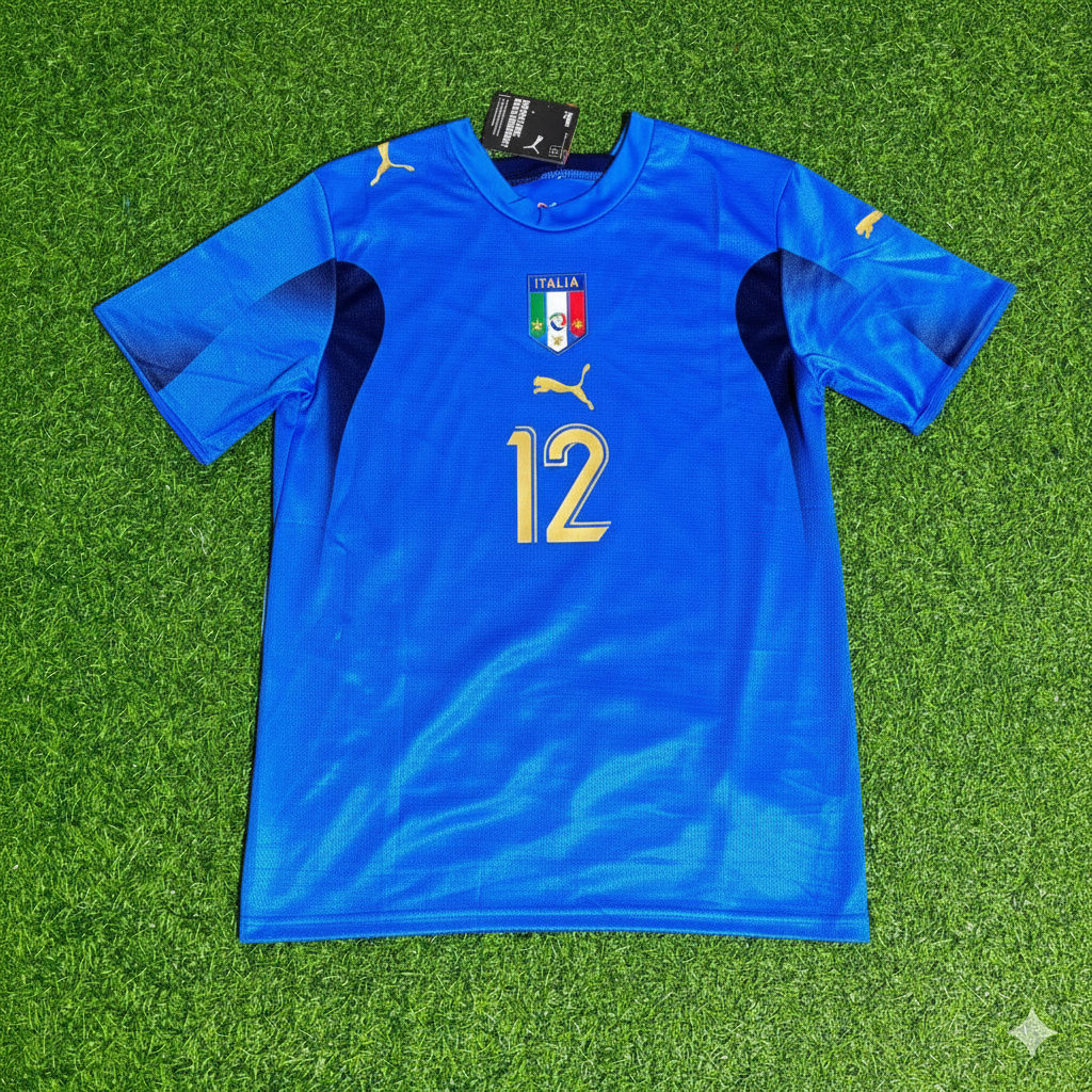 Italy 2006 World Cup Final Retro Jersey – Angelo Peruzzi 12 - – Front View