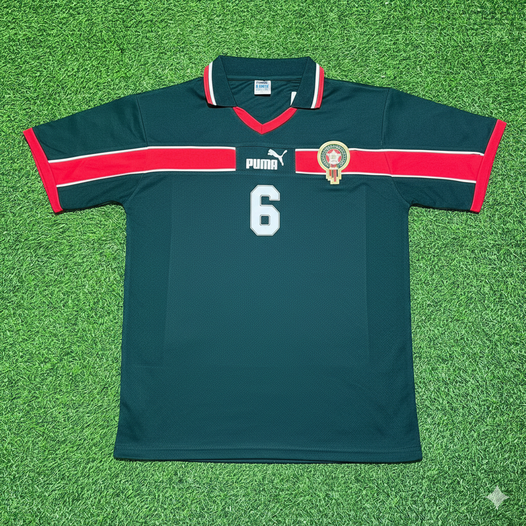 Romain Saïss Morocco Home Retro Football Jersey – Front View
