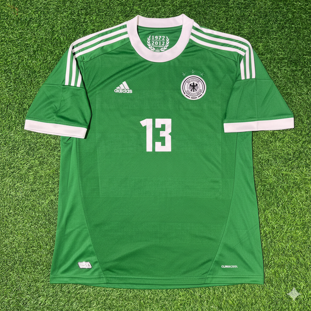 2012 Germany EURO Thomas Müller Green Retro Football Jersey – Front View