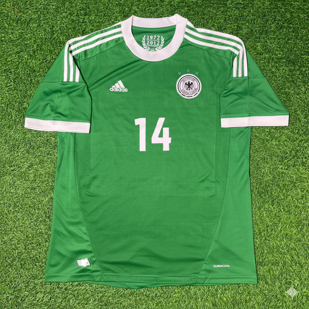 Germany EURO 2012 Green Retro Football Jersey – Benedikt Höwedes – Front View