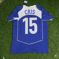 Brazil 2004 Blue Retro Football Jersey – Cris – Back View