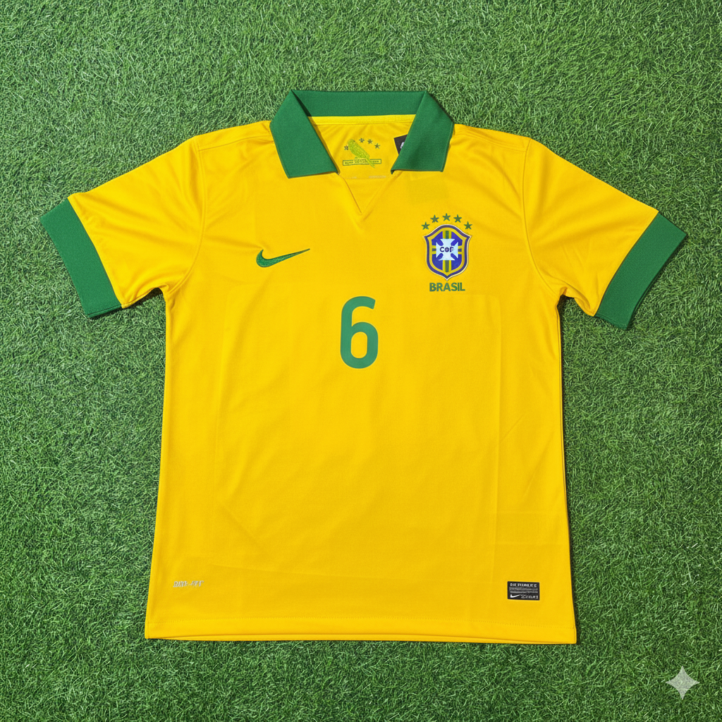 Brazil Retro Football Jersey – Roberto Carlos – Front View