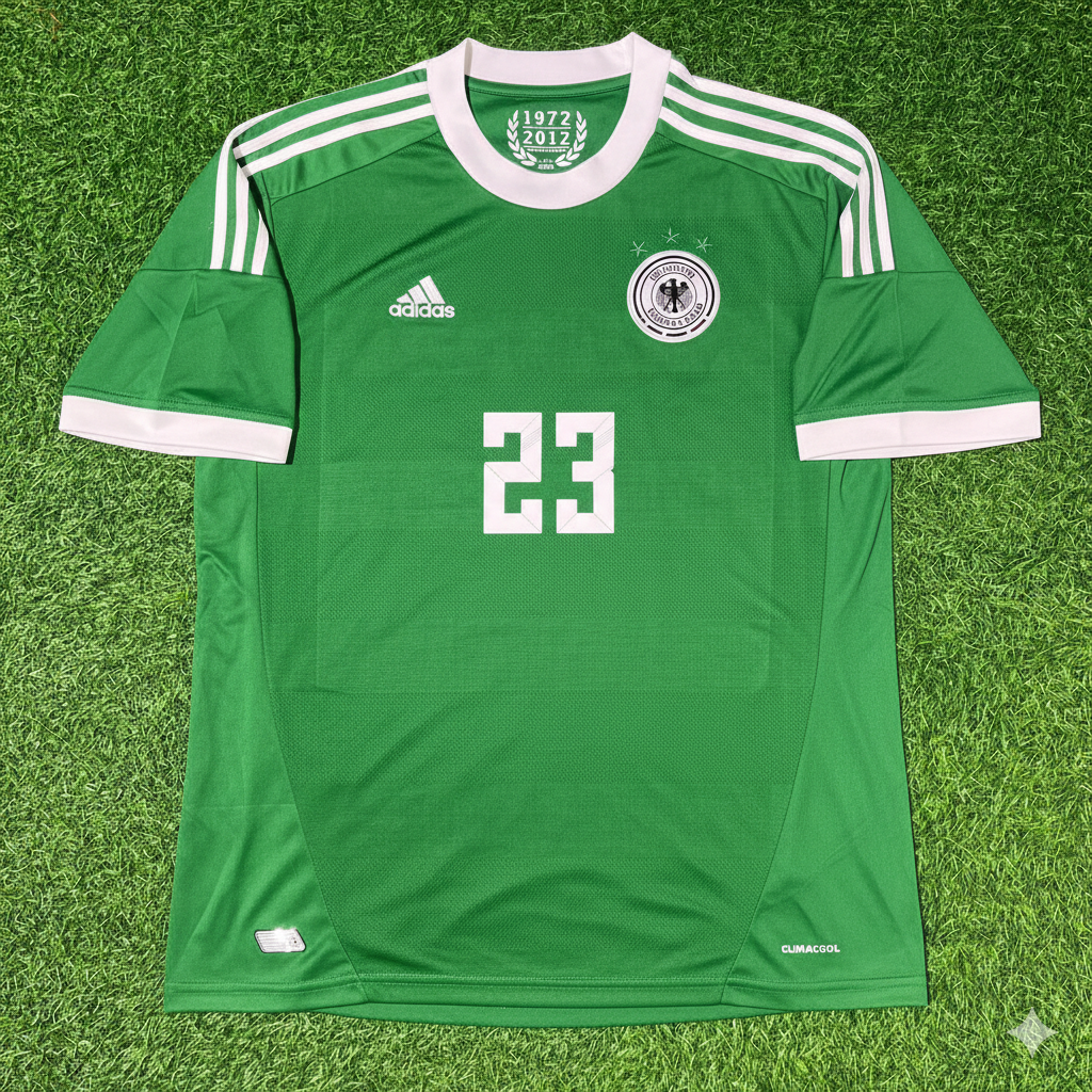 2012 Germany EURO Mario Gomez Green Retro Football Jersey – Front View