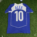 2004 Alex de Souza Brazil Blue Retro Football Jersey Collection – Back View