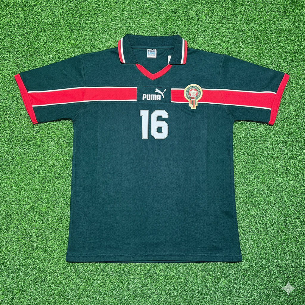 Abde Ezzalzouli Morocco Home Retro Football Jersey – Front View