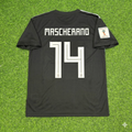 Argentina 2018 World Cup Black Retro Football Jersey – Javier Mascherano – Back View