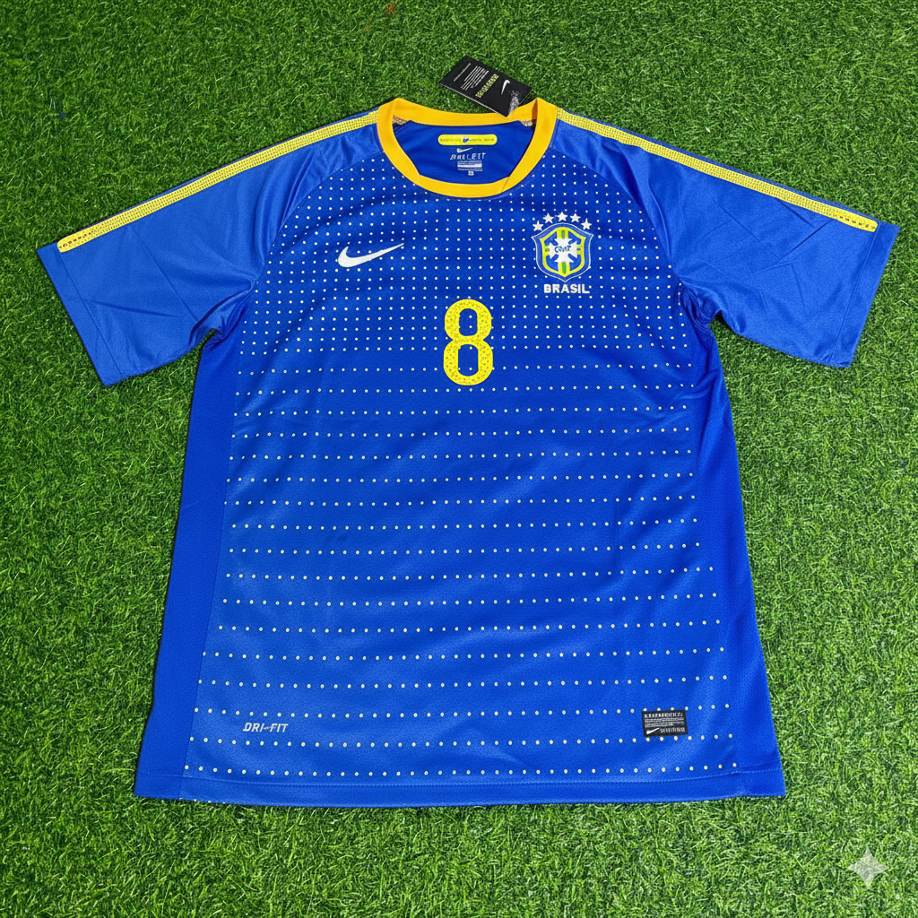 2010 Brazil World Cup Didi Retro Blue Football Jersey – Front View