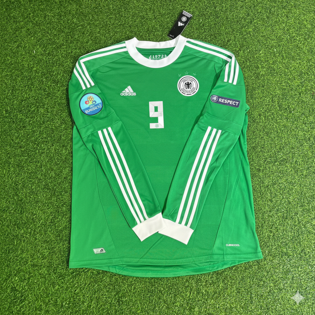 Germany EURO 2012 Long Sleeve Green Retro Football Jersey – Andre Schürrle – Front View