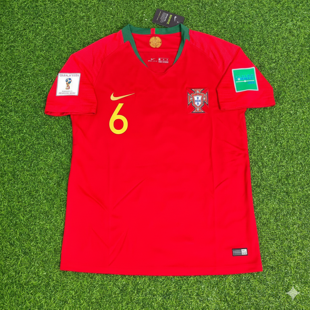 Portugal 2018 World Cup Red Retro Football Jersey – Jose Fonte – Front View
