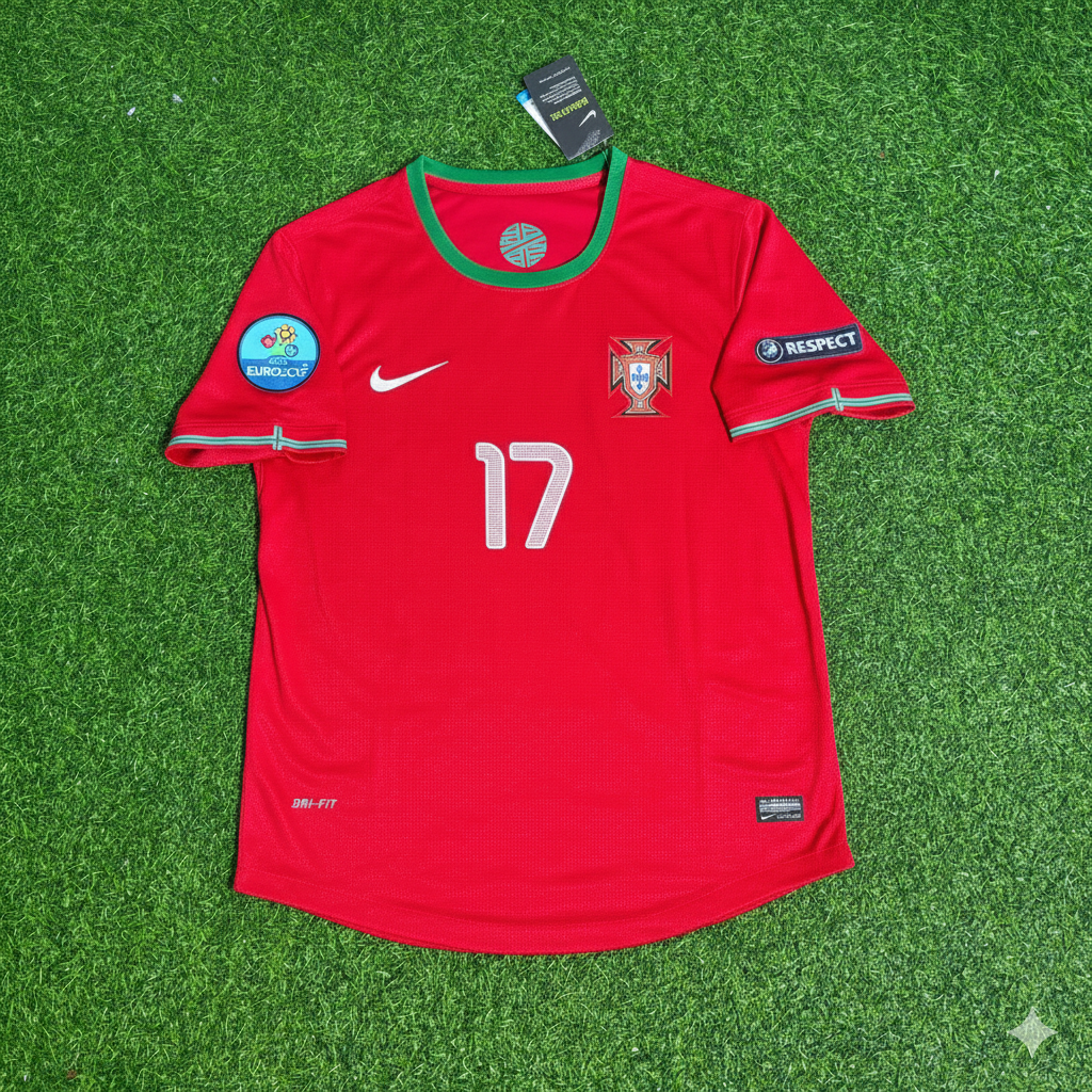 Portugal Euro 2012 Red Retro Football Jersey – Luis Nani – Front View