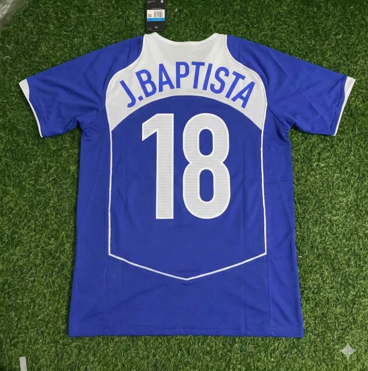 Brazil 2004 Blue Retro Football Jersey – Julio Baptista – Back View
