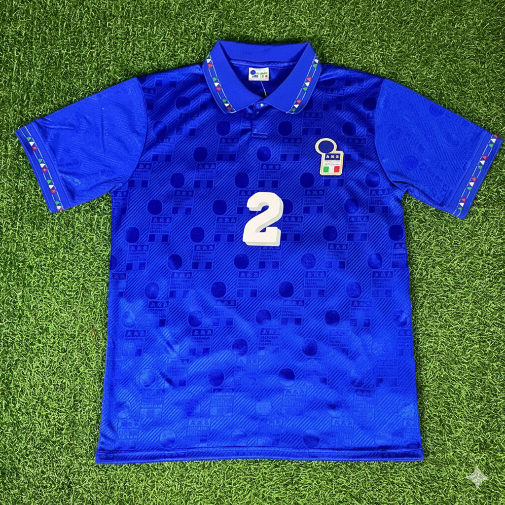 1994 Italy World Cup Mauro Tasotti Retro Football Jersey – Front View