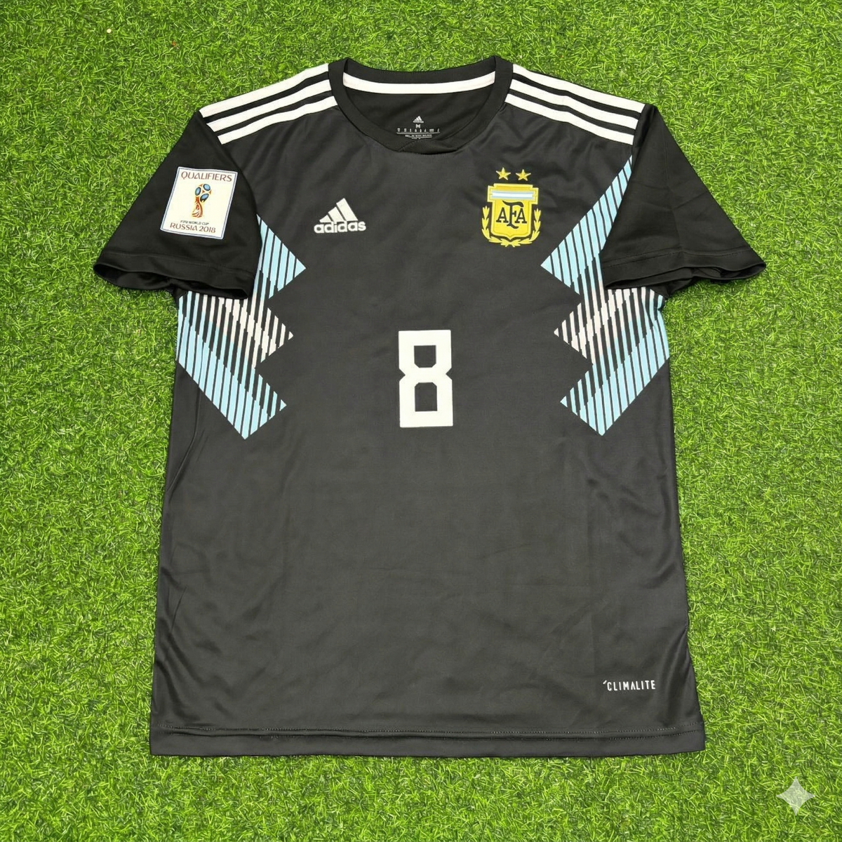 2018 Argentina World Cup Marcos Acuña Black Retro Football Jersey – Front View