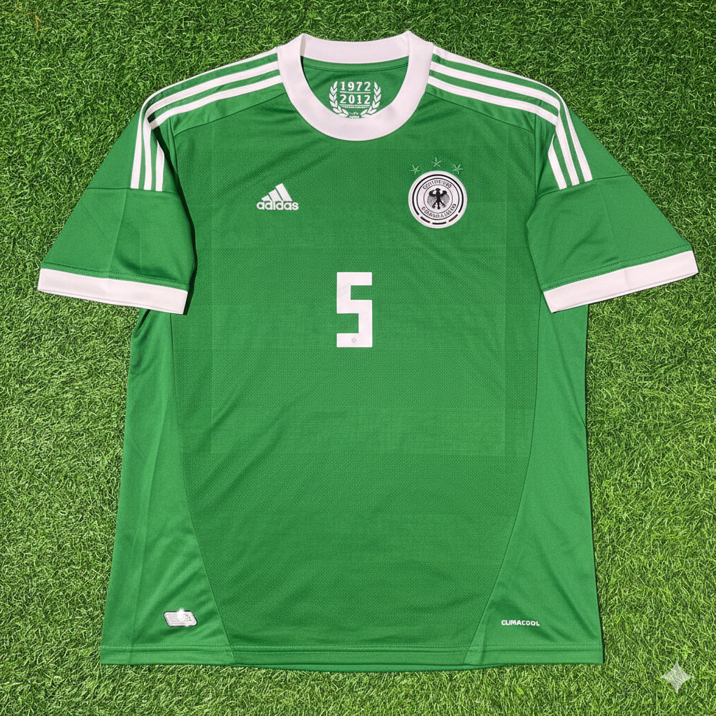 Germany EURO 2012 Green Retro Football Jersey – Mats Hummels – Front View