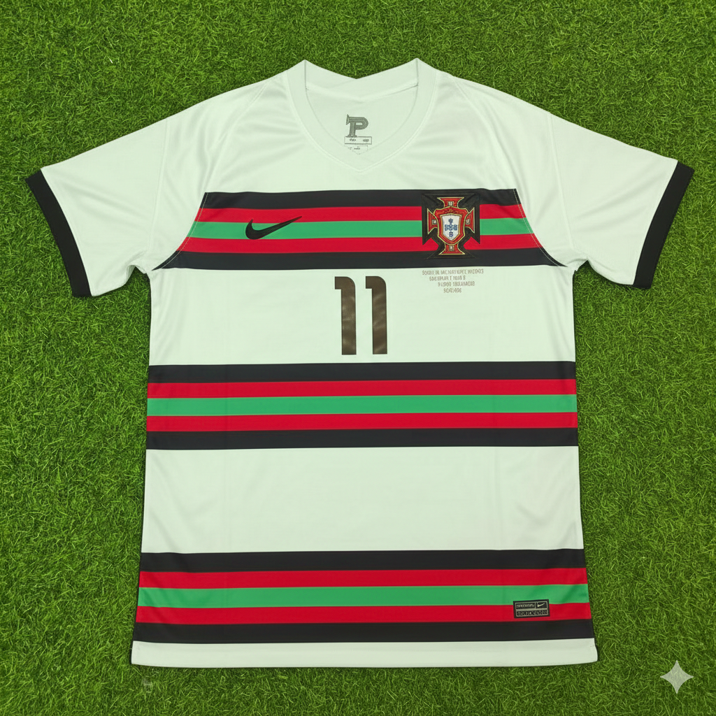 2020 Portugal EURO Bruno Fernandes Retro Away Football Jersey – Front View