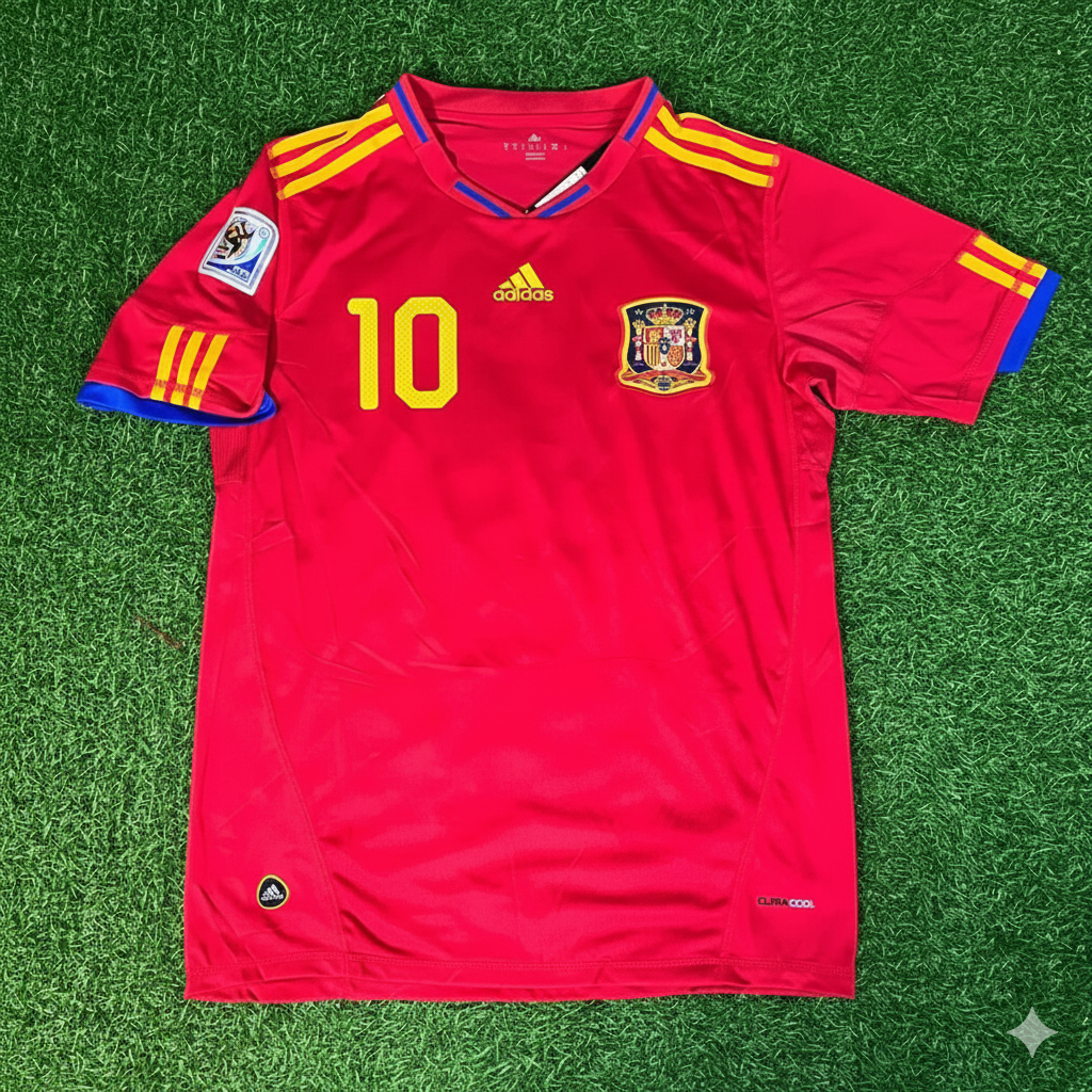2010 Spain World Cup Cesc Fabregas 10 Retro Football Jersey – Front View