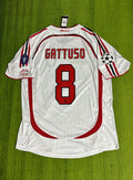 Gennaro Gattuso Milan 2007 Final White Retro Soccer Jersey – Back View