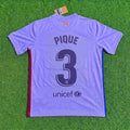 Gerard Pique #3 Barcelona 2021-22 Season Retro Jersey – Back View