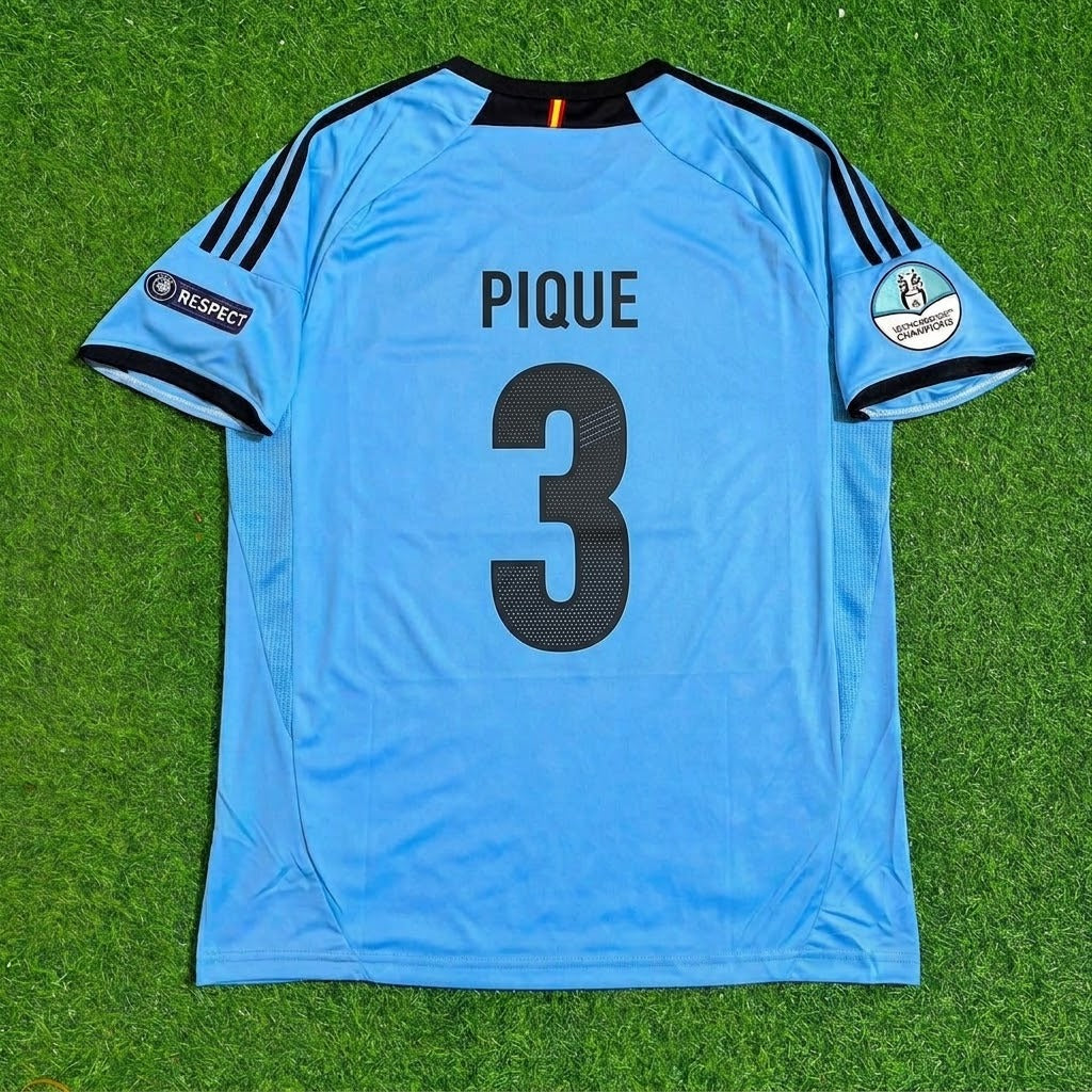 Gerard Pique Spain EURO 2012 Final Retro Football Jersey – Back View