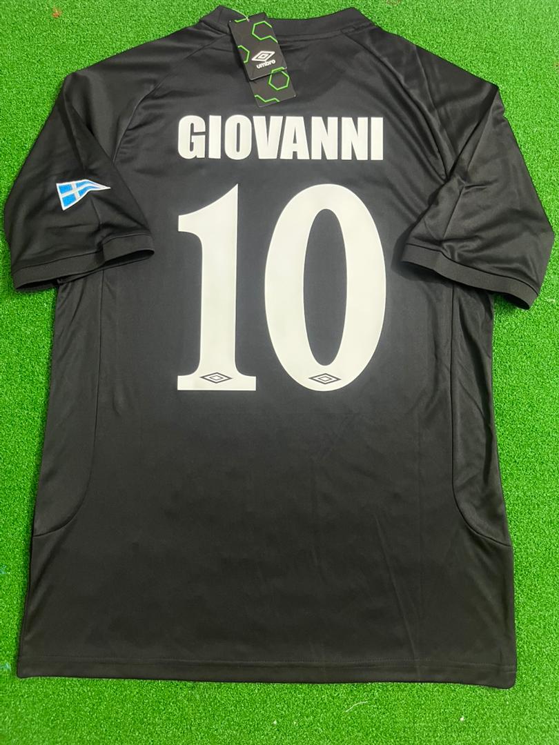 2004/05 Giovanni Silva de Oliveira Olympiacos Black Home Retro Football Jersey – Back View