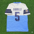 Giuseppe Favalli #5 Lazio White Blue Retro Home Football Jersey – Back View