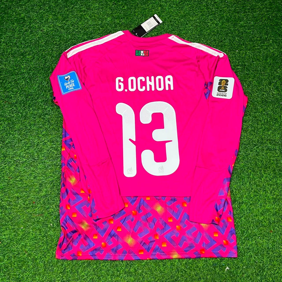 2026 Mexico World Cup Guillermo Ochoa Goalkeeper Home White Long Sleeve Football Jersey – Back View