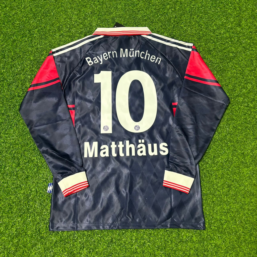 1997/98 Lothar Matthäus FC Bayern München Saison Langarm Heim Retro – Back View