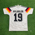 1990 Germany World Cup Hans Pflügler Retro Football Jersey – Back View