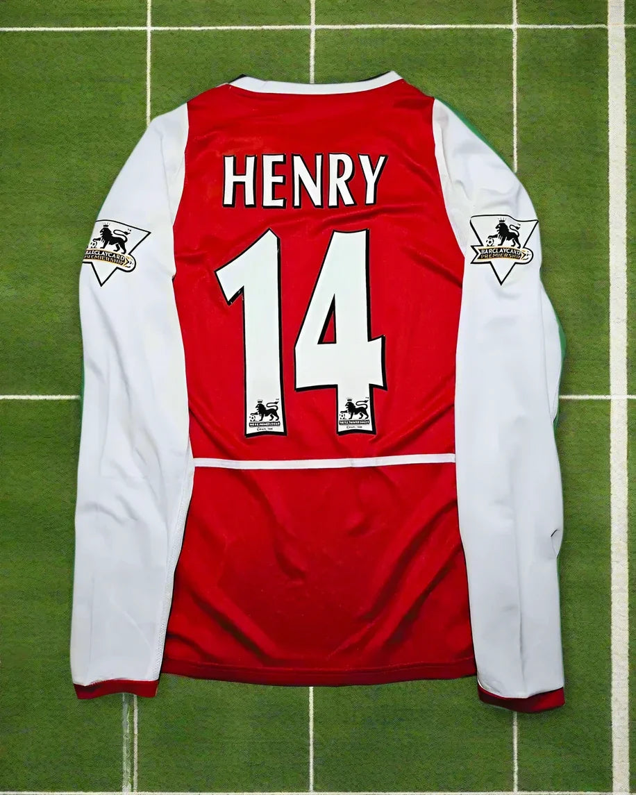 Thierry Henry 14 - Arsenal Home o2 2002 Retro Long Sleeve Kit Jersey – 4