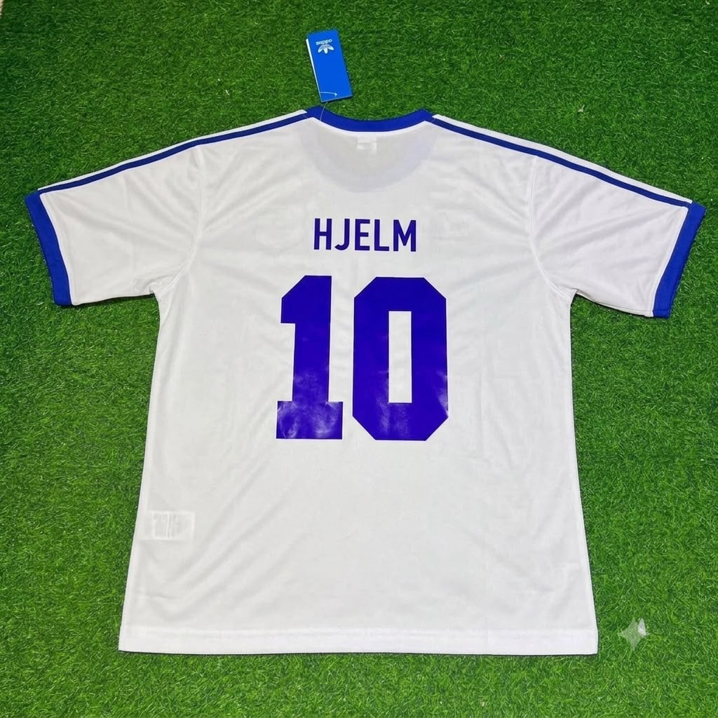 Ari Hjelm Finland Home Retro Football Shirt Jalkapallopaita – Back View
