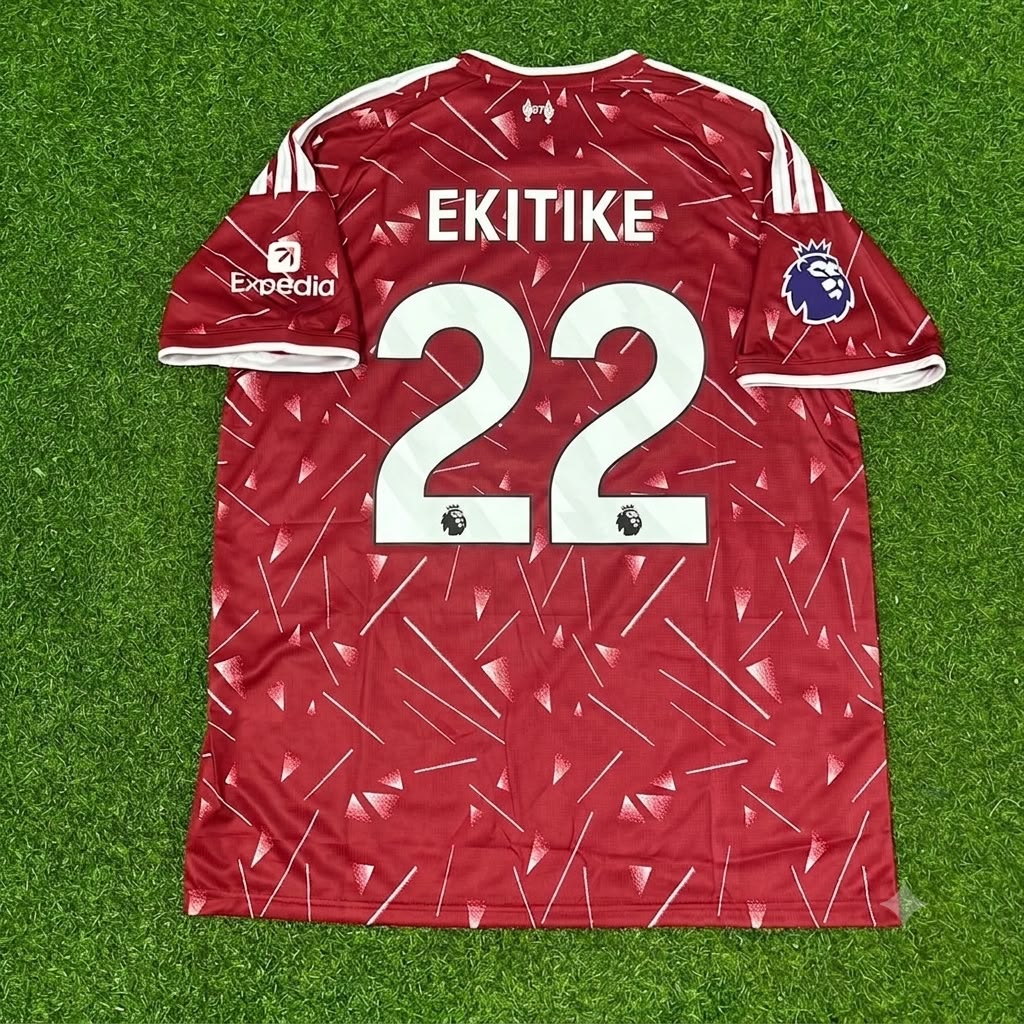 2027 Hugo Ekitike Liverpool Red Home Football Jersey – Back View